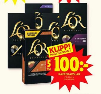 ICA Kvantum L Or Kaffekapslar erbjuda