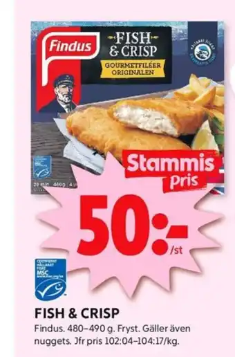 ICA Kvantum Findus fiskfiléer panerad erbjuda