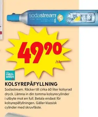 ICA Kvantum Sodastream kolsyrepatron erbjuda