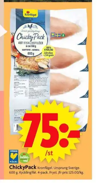 ICA Supermarket Kronfågel kycklingfilé erbjuda