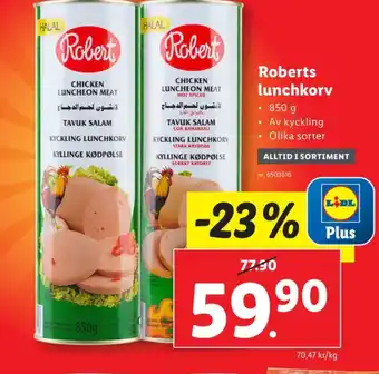 Lidl Robert kycklingkorv erbjuda