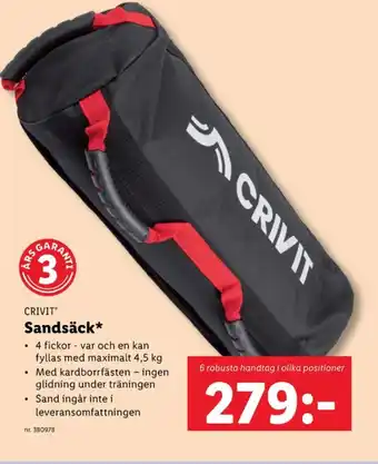 Lidl Crivit sandsäck erbjuda