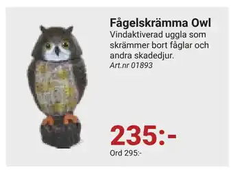 Erlandsons Brygga Fågelskrämma Owl erbjuda
