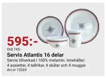 Erlandsons Brygga Servis Atlantis 16 delar erbjuda