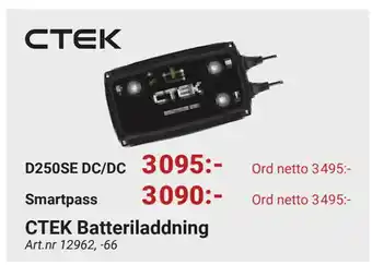 Erlandsons Brygga CTEK Batteriladdning erbjuda