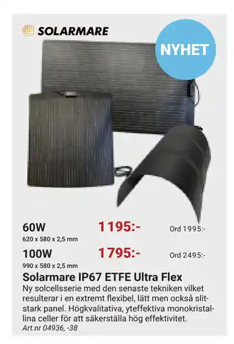 Erlandsons Brygga Solarmare IP67 ETFE Ultra Flex erbjuda
