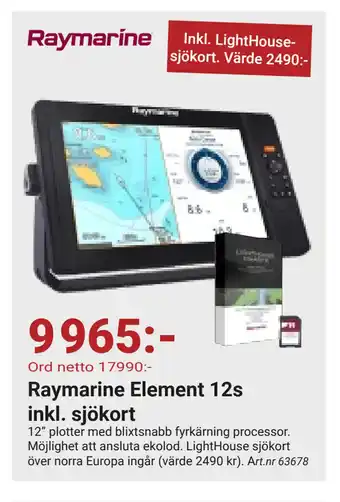 Erlandsons Brygga Raymarine Element 12s inkl. sjökort erbjuda