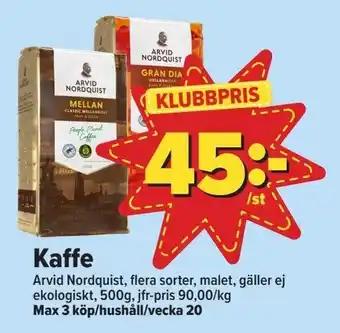 Östenssons Kaffe Arvid Nordquist erbjuda