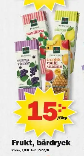 Pekås Frukt, bärdryck erbjuda