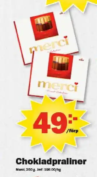 Pekås Chokladpraliner erbjuda
