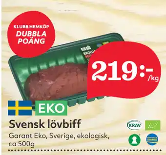 Hemköp Svensk lövbiff erbjuda