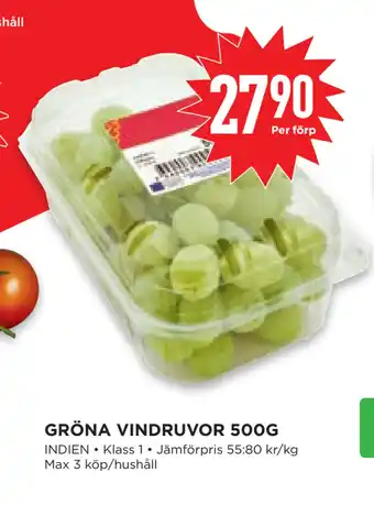 Willys Hemma GRÖNA VINDRUVOR 500G erbjuda
