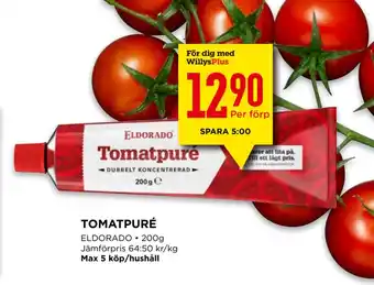 Willys TOMATPURÉ erbjuda