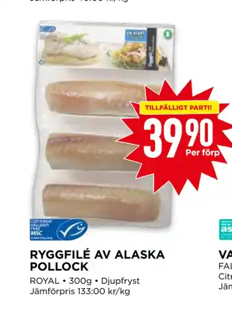 RYGGFILÉ AV ALASKA POLLOCK