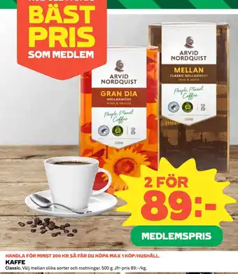 Coop Daglivs KAFFE erbjuda