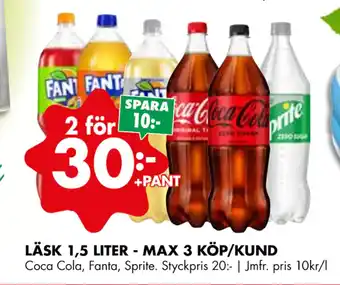 ÖoB LÄSK 1,5 LITER - MAX 3 KÖP/KUND erbjuda