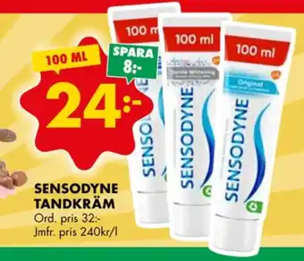 ÖoB Sensodyne tandkräm erbjuda