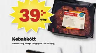 Pekås Allmans kebabkött erbjuda