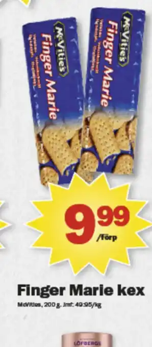 Pekås Mcvities finger marie kex erbjuda