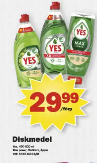 Pekås Yes handdiskmedel erbjuda