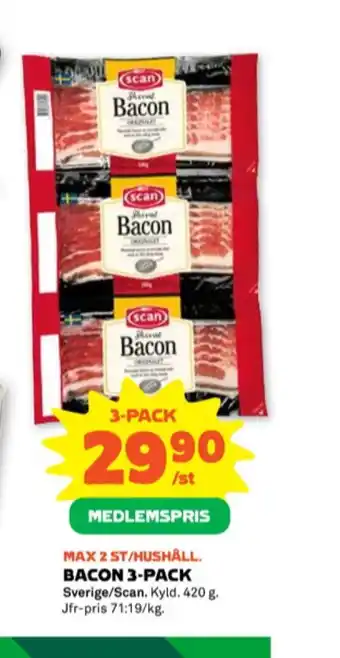 Stora Coop Scan baconskivor erbjuda