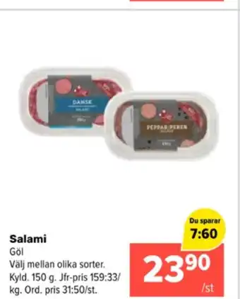 Coop Extra Gøl salami erbjuda