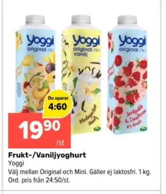 Coop Extra Yoggi yoghurt erbjuda