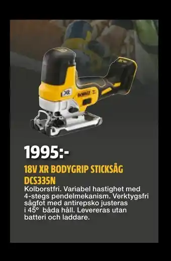 Bauhaus 18v xr bodygrip sticksåg dcs335n erbjuda