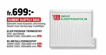 Bauhaus Element oljefyllt basic erbjuda