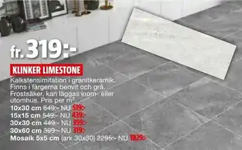 Bauhaus Klinker limestone erbjuda