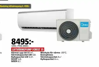 Bauhaus Luftvärmepump forest 35 erbjuda
