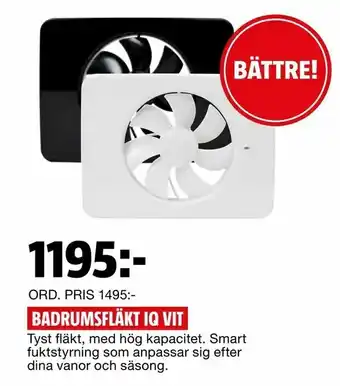 Bauhaus Badrumsfläkt iq vit erbjuda
