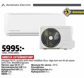Bauhaus Ambista luftvärmepump erbjuda