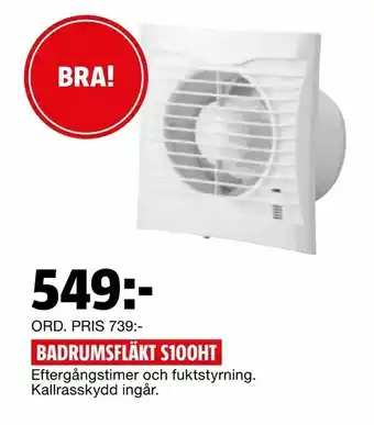 Bauhaus Badrumsfläkt s100ht erbjuda