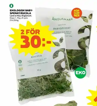 Coop Ekologisk babyspenat/rucola erbjuda
