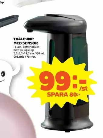 Tvålpump med sensor