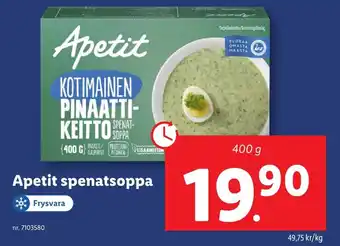 Lidl Apetit spenatsoppa erbjuda