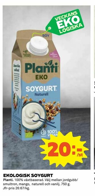 Coop Daglivs Ekologisk soygurt erbjuda