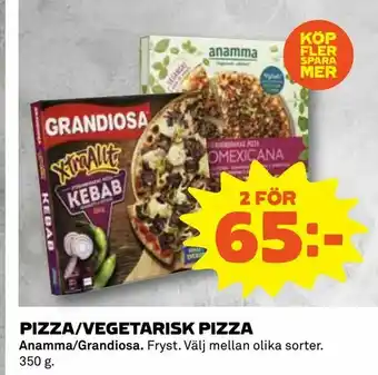 Coop Daglivs Pizza/vegetarisk pizza erbjuda