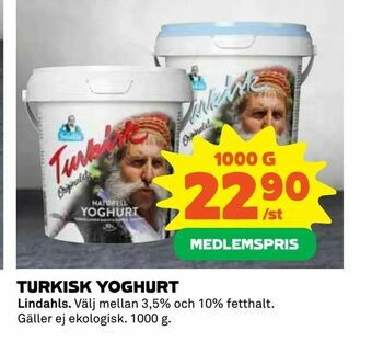 Coop Daglivs Turkisk yoghurt erbjuda