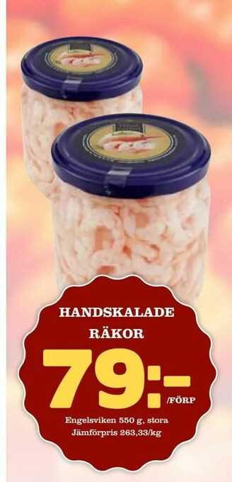 Din Mat Handskalade räkor erbjuda