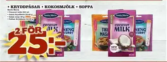 Din Mat kryddpåsar • kokosmjölk • soppa erbjuda