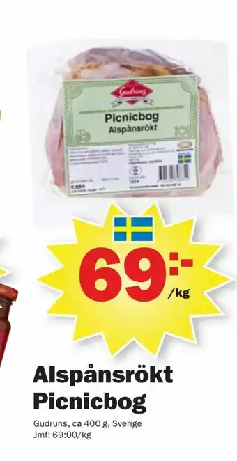 Pekås Alspånsrökt Picnicbog erbjuda