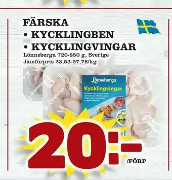 Färska • kycklingben • kycklingvingar