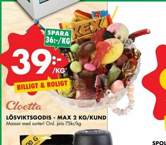ÖoB Lösviktsgodis - max 2 kg/kund erbjuda