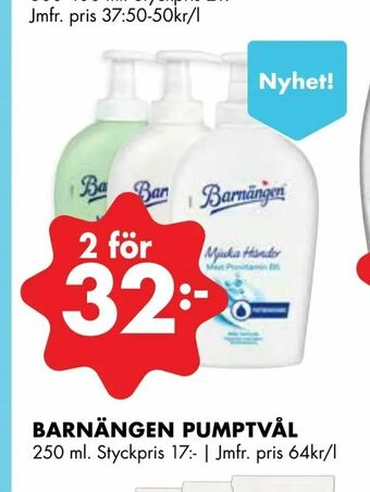 ÖoB Barnängen pumptvål erbjuda