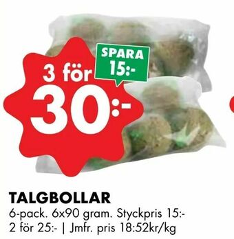 ÖoB Talgbollar erbjuda