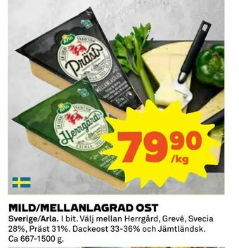 Coop Konsum Mild/mellanlagrad ost erbjuda