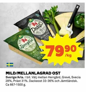 Coop Konsum Mild/mellanlagrad ost erbjuda