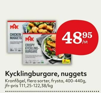 Kycklingburgare, nuggets